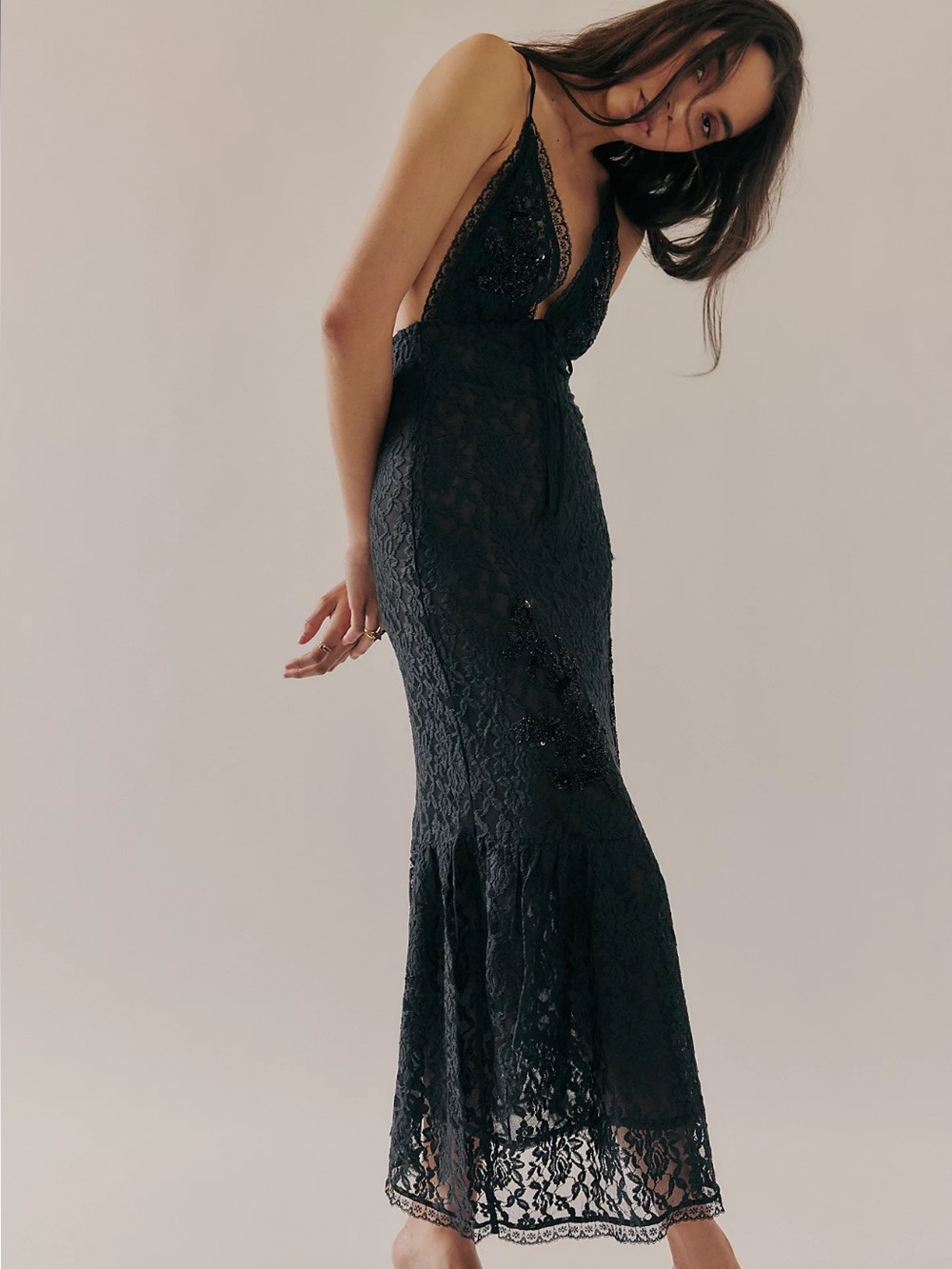 Free People Viper Love Maxi Dress in Black sz XS